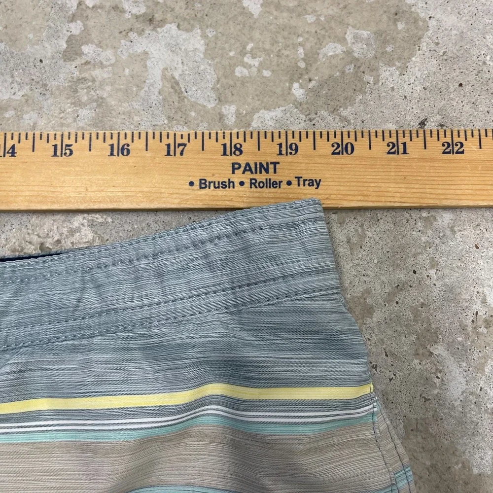 Tommy Bahama Swim Trunks Men XXL Blue Stripe Board Shorts Mesh Lined Surf Resort